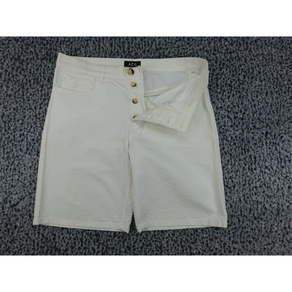 A.P.C. Other - A.P.C. Tailored Cotton Shorts Mens S Cream Button Fly 5-Pocket Designer